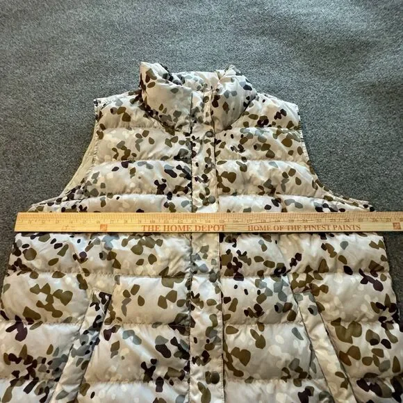 Eddie Bauer Down Puffer Vest Women’s 2XL Stratus Therm Print Zip Outdoor Ecru - Picture 8 of 9